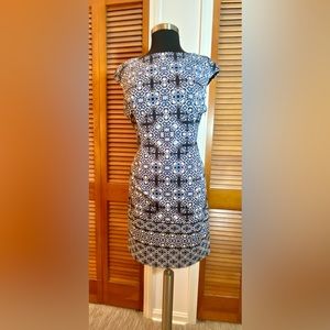 Wisp Stitch Fix Geometric Blue/Black Dress 14P